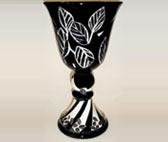 7" Kiddush cup - "Etched Leaf"