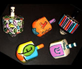 Collectible 2 1/2" ceramic hand painted dreidels